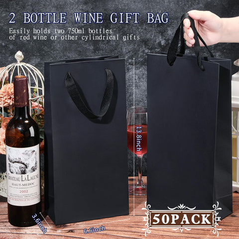 Yeaqee double-bottle wine bag with reinforced bottom for sturdy presentation.