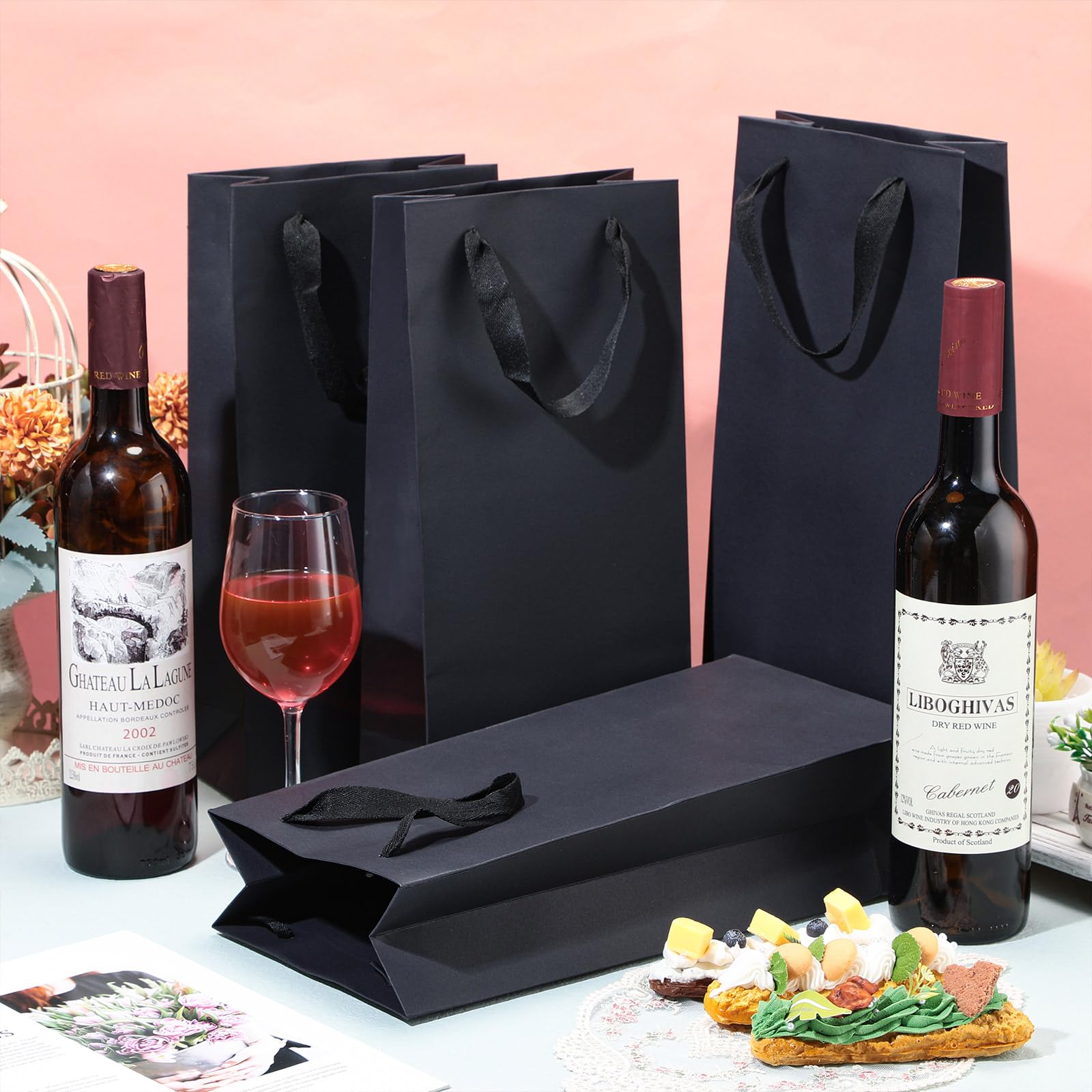 Yeaqee heavy-duty kraft paper bags ideal for durable wine gifting.