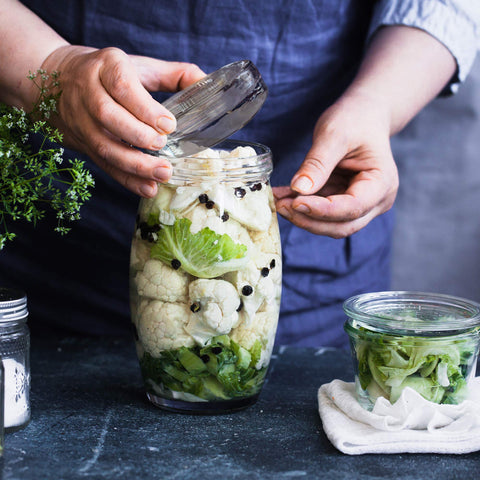 Year of Plenty fermentation weights keep veggies submerged and crisp