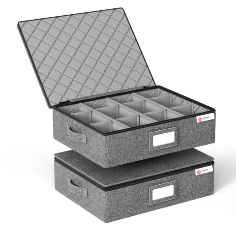 YearningHome cup storage box hard-shell top view protects mugs during stacking