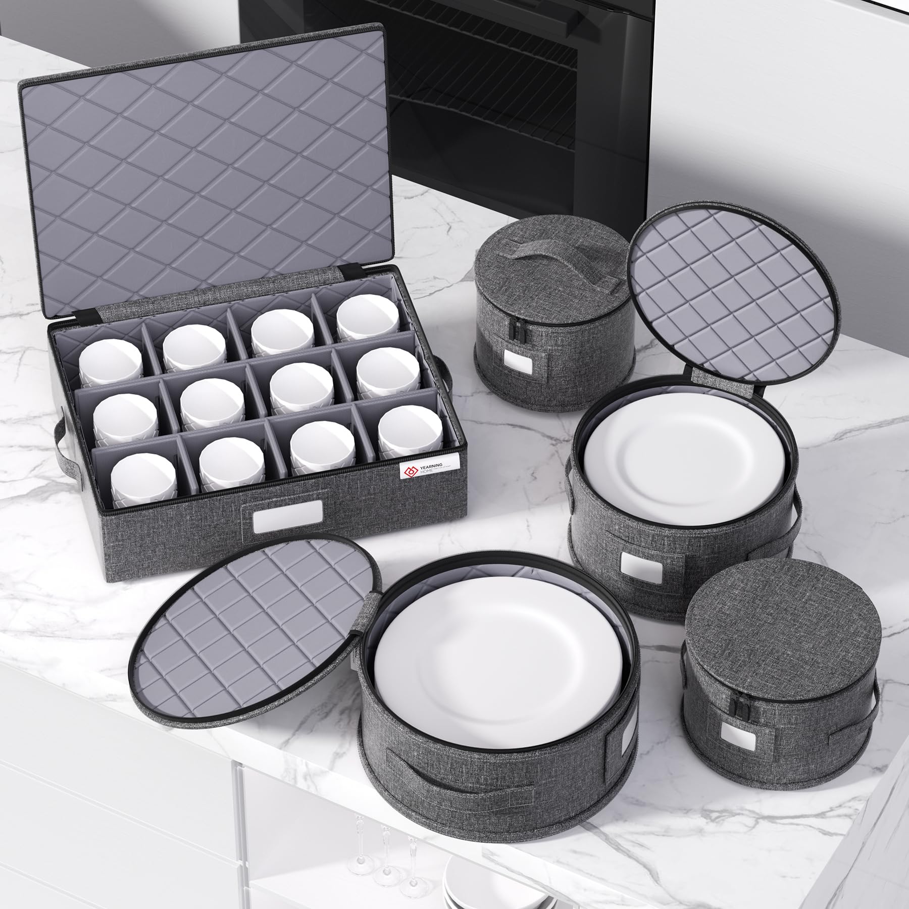 YearningHome transparent label windows help quick identification of contents.