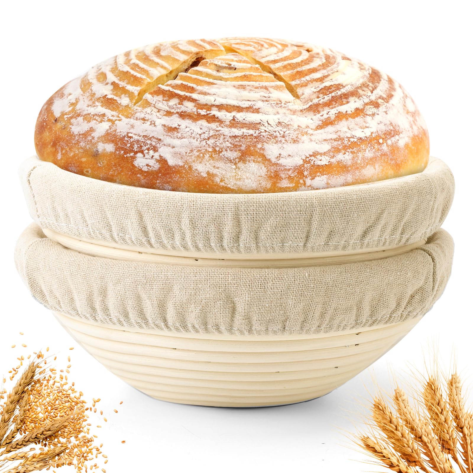 Yeatruojeet banneton bread-proofing basket 10-inch round for consistent dough shaping.