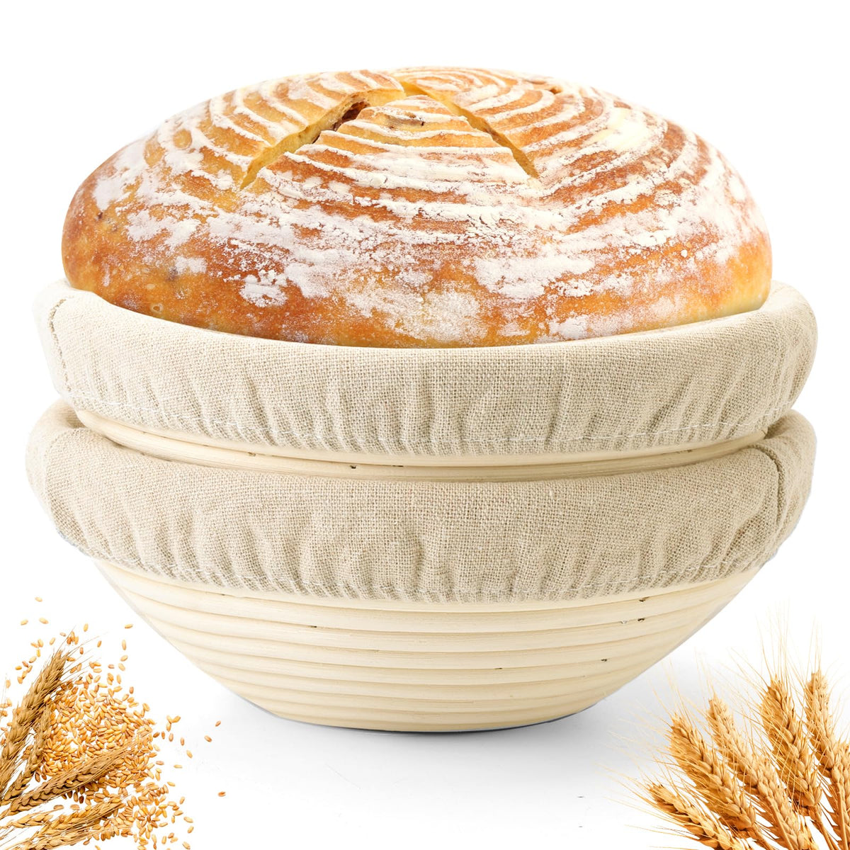 Yeatruojeet banneton bread-proofing basket 10-inch round for consistent dough shaping.