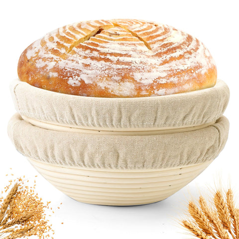Yeatruojeet banneton bread-proofing basket 10-inch round for consistent dough shaping.