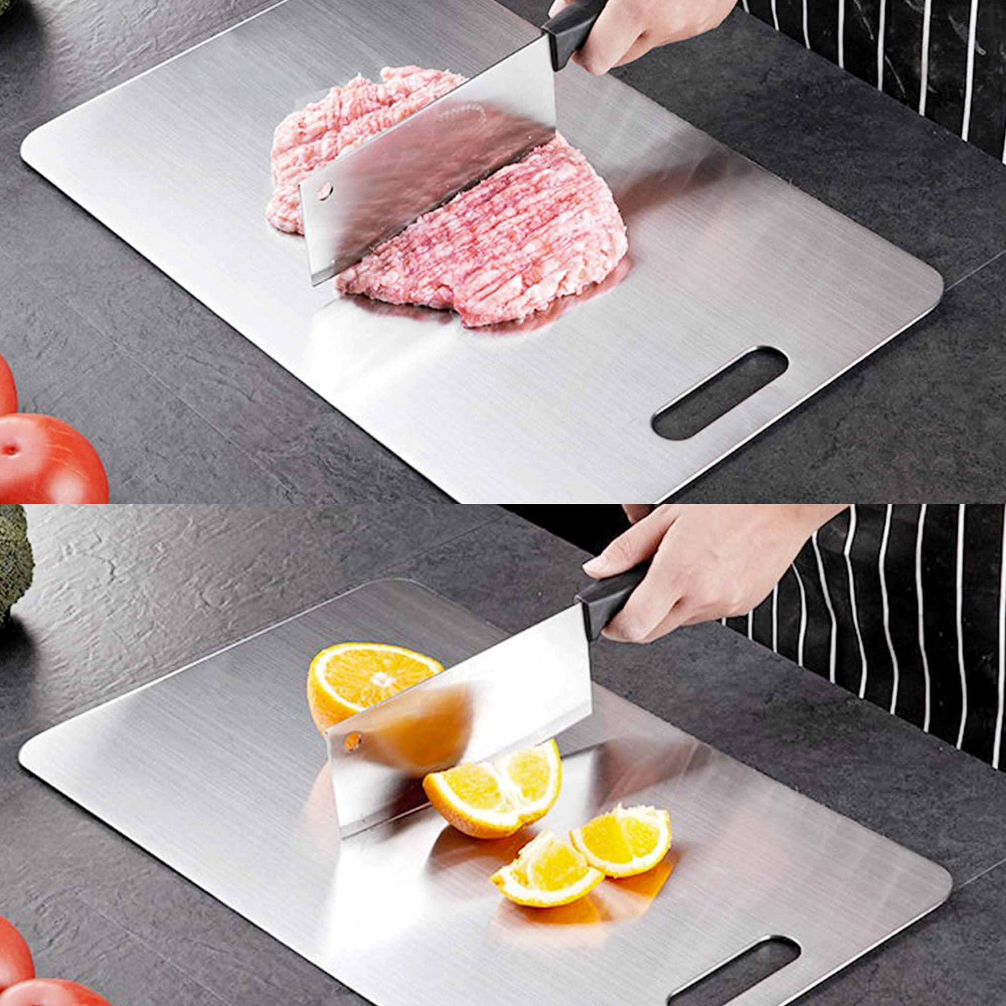 YEAVS heavy-duty steel board offers durability for daily kitchen tasks