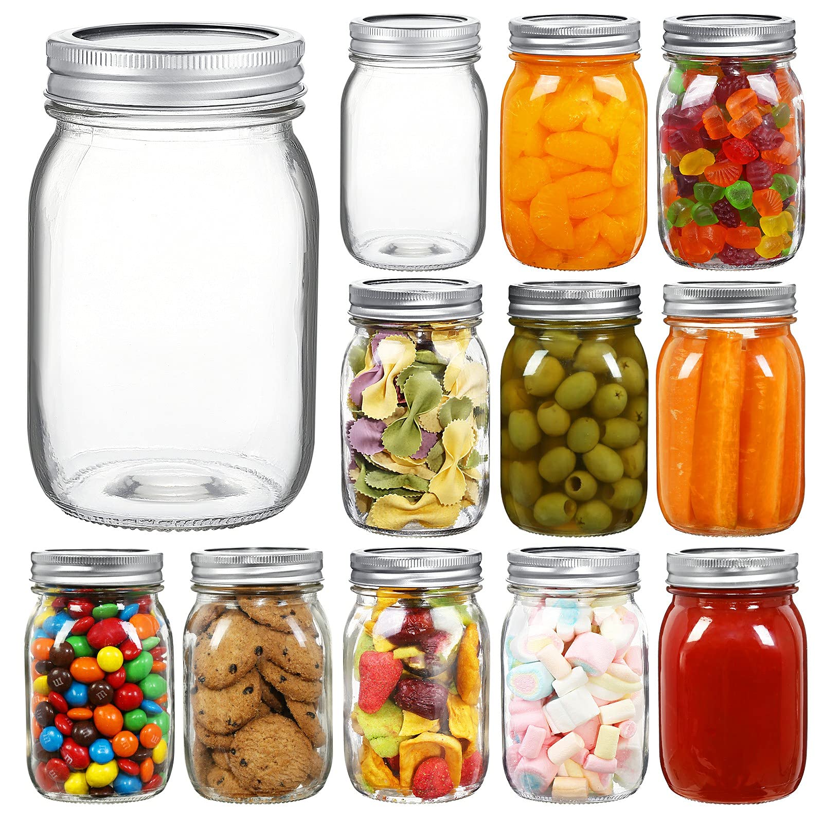 YEBODA 16 oz wide mouth mason jar with airtight lid for simple canning and storage