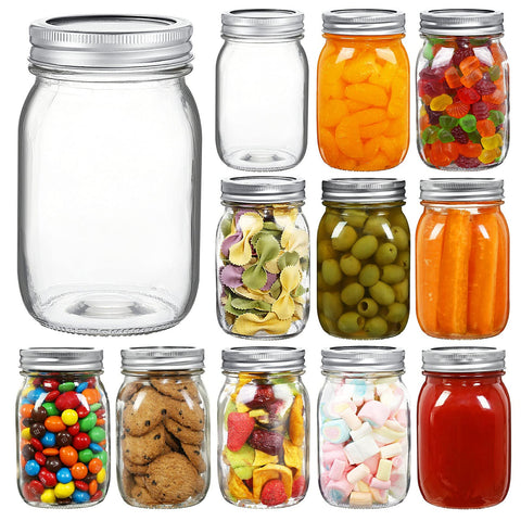 YEBODA 16 oz wide mouth mason jar with airtight lid for simple canning and storage