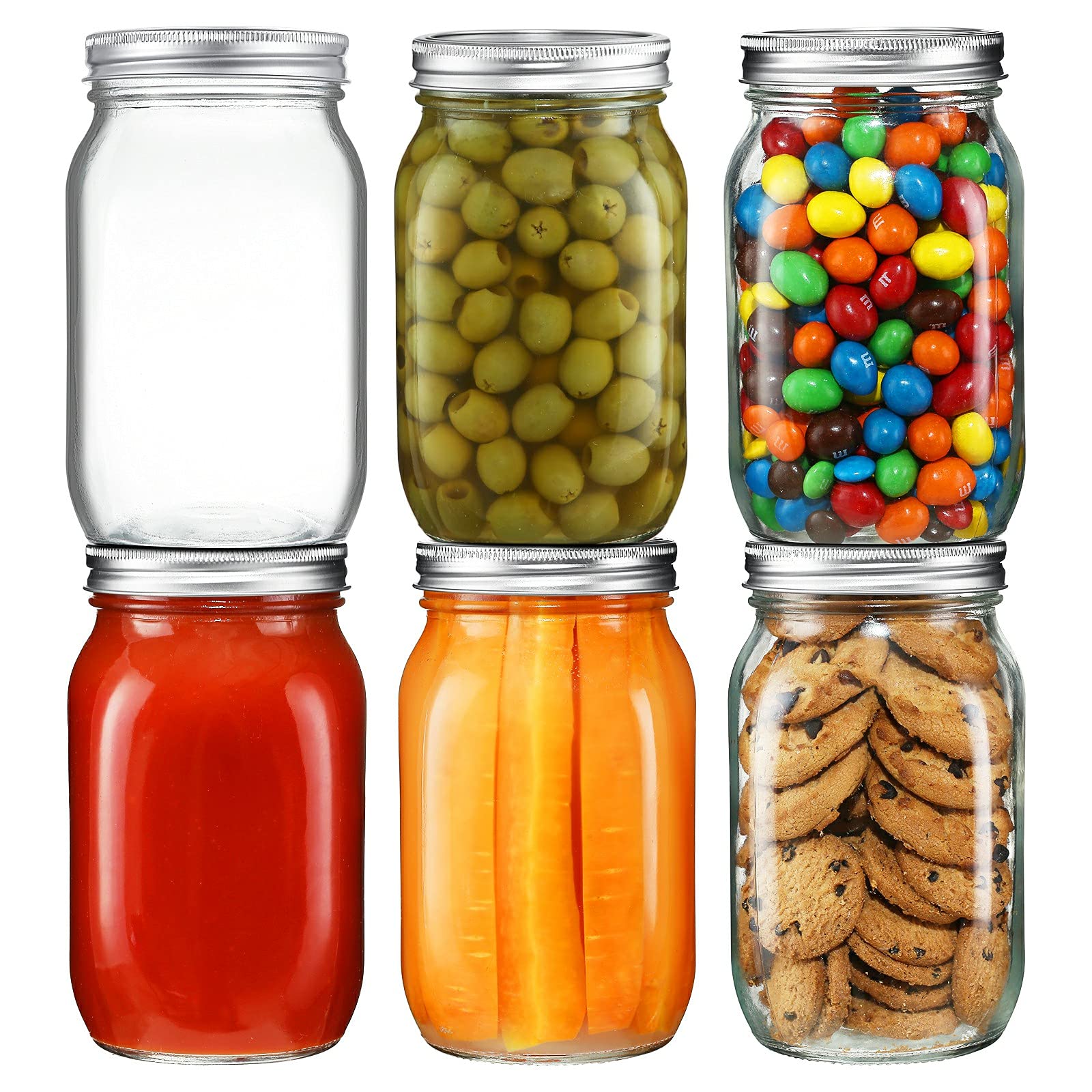YEBODA 32oz wide-mouth jar with airtight lid for secure pantry storage
