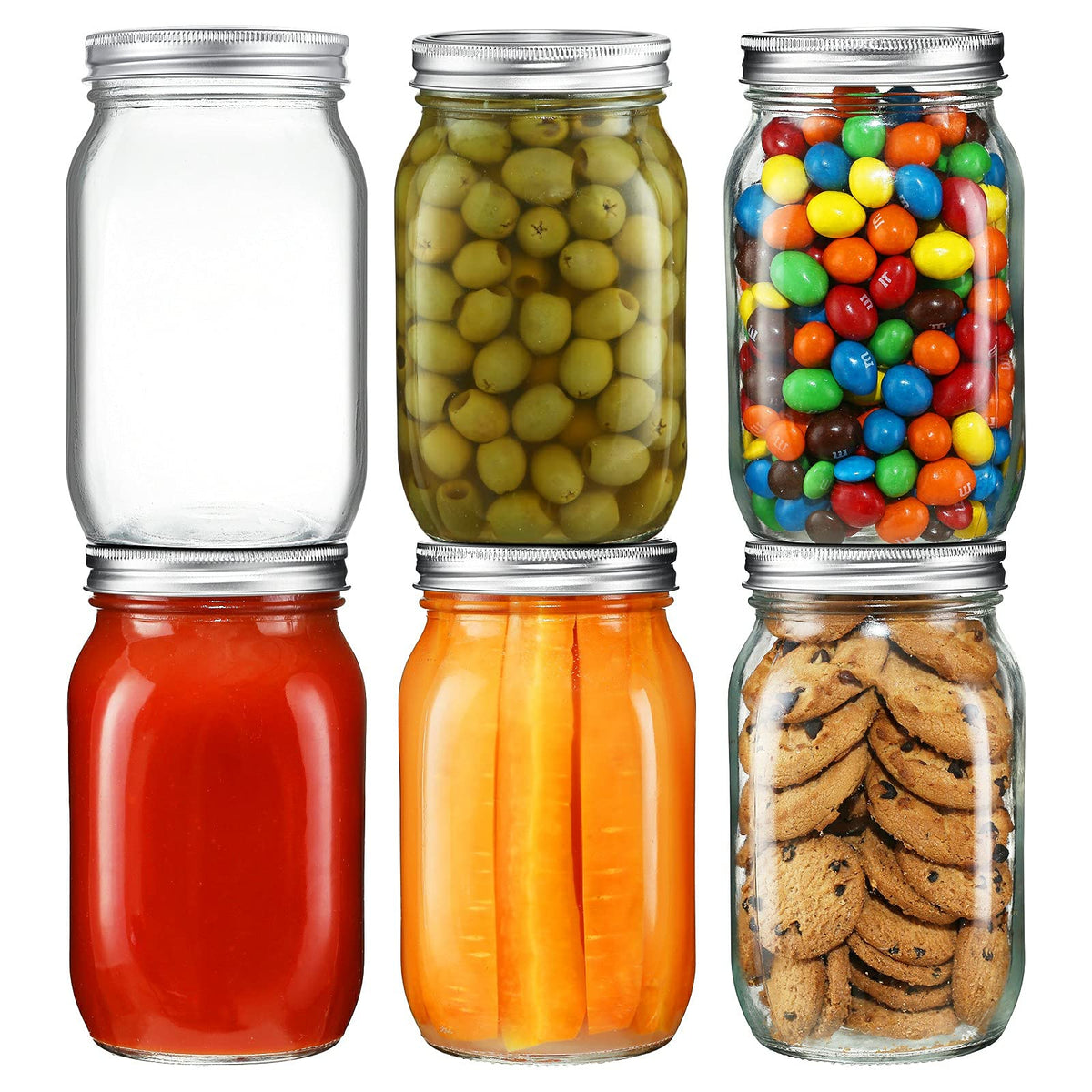 YEBODA 32oz wide-mouth jar with airtight lid for secure pantry storage