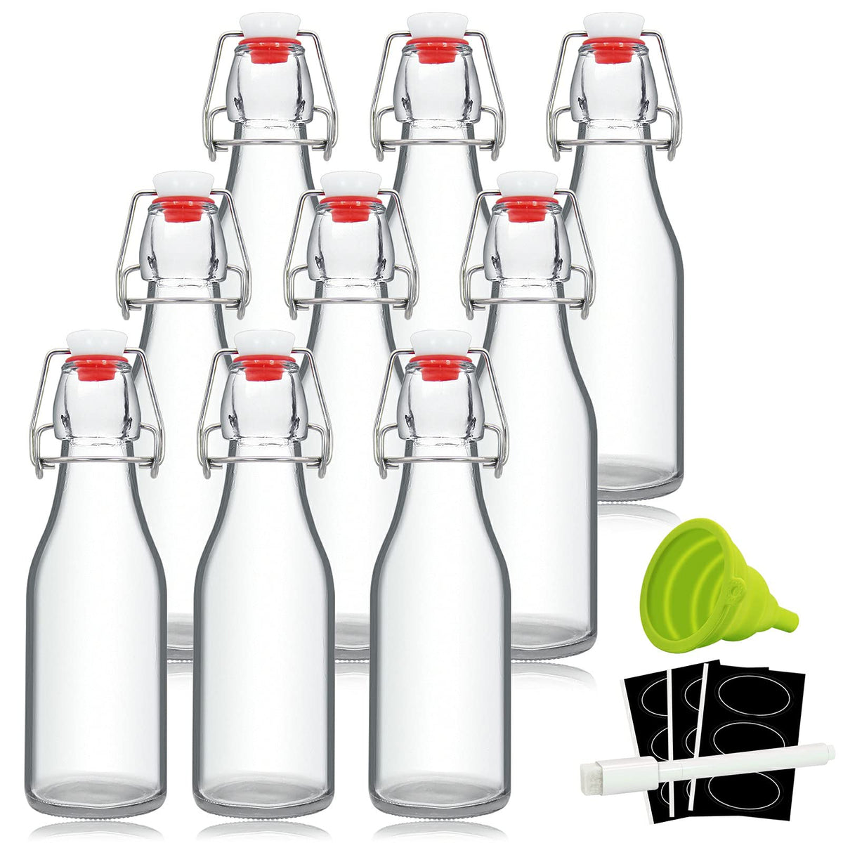 YEBODA 8oz swing-top bottle close-up with airtight seal for freshness