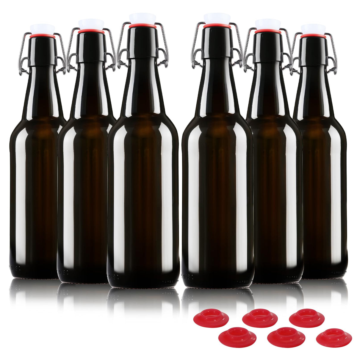 YEBODA amber glass bottle with flip cap preserves freshness for homebrewed beer.