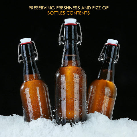 YEBODA case of six amber bottles ready for homebrewing or storage.
