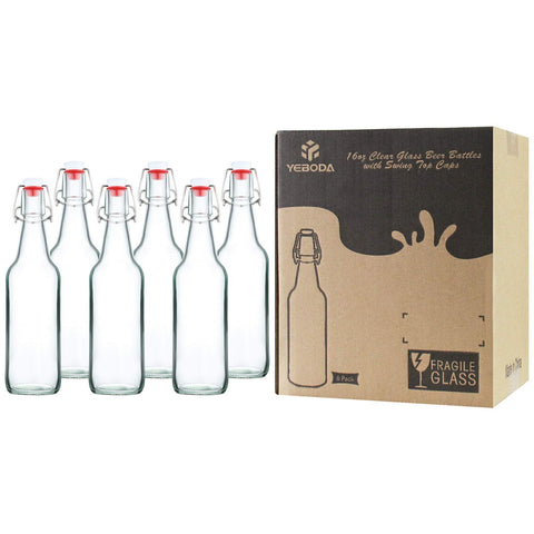 YEBODA clear glass bottle shows contents clearly, aiding monitoring of fermentation or aging