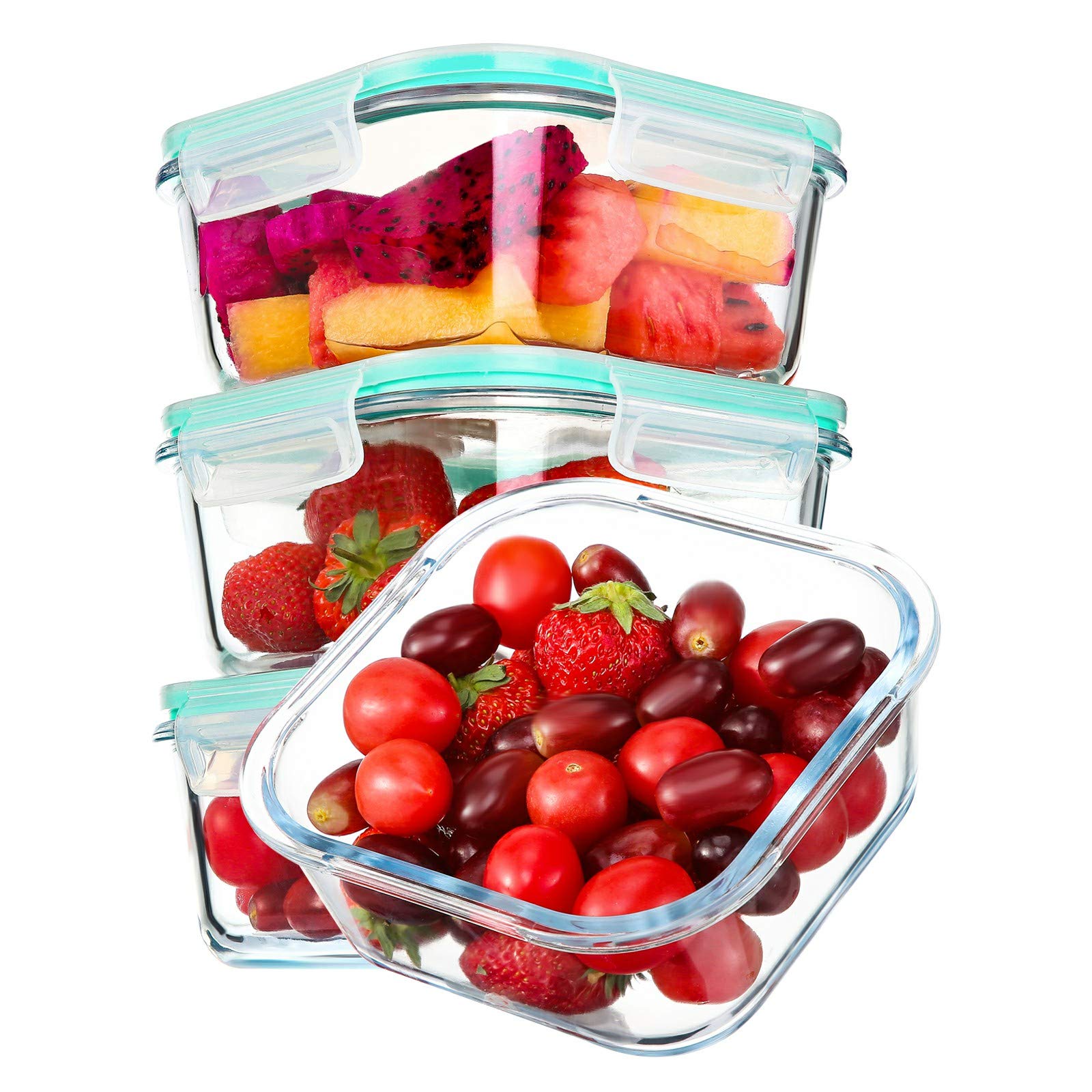YEBODA glass container with airtight lid preserves freshness for on-the-go meals.