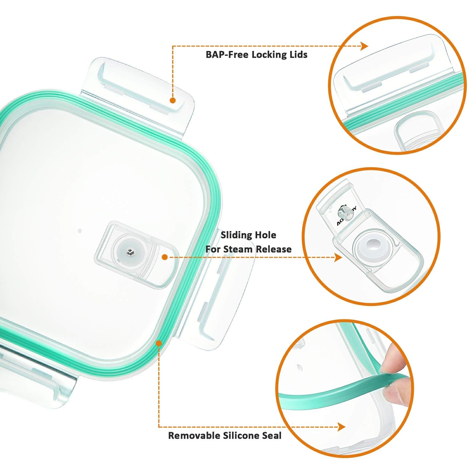 YEBODA easy-clean design with removable lids for thorough cleaning.