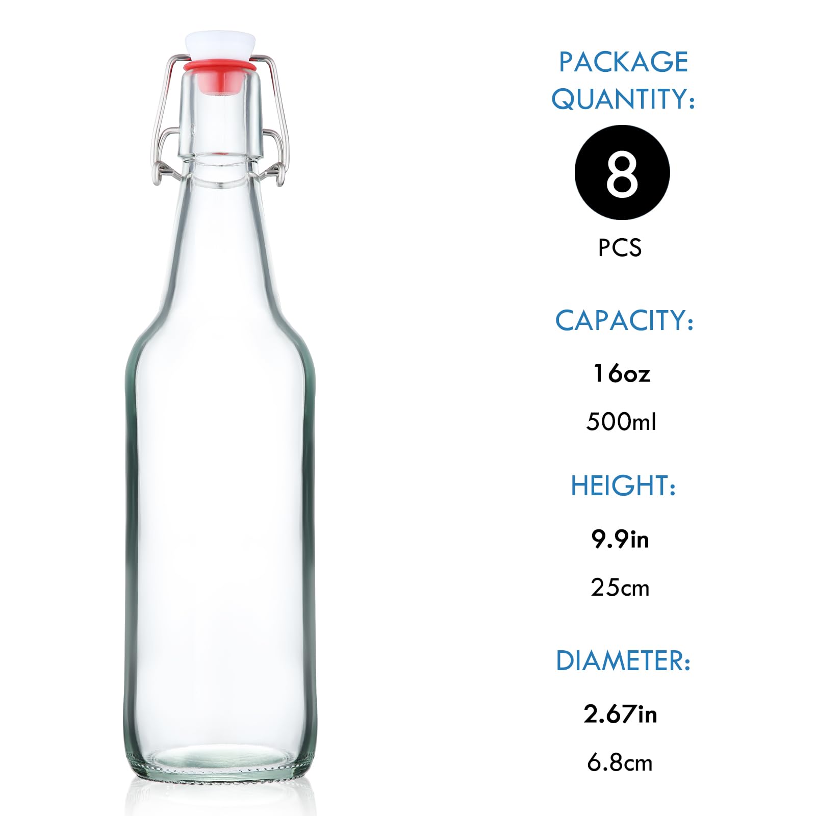 Glass YEBODA vanilla extract bottle, 16oz, clear view for precise flavoring