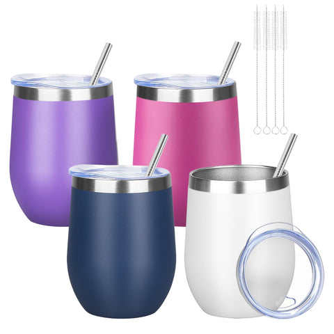 YEBTS Life 12oz wine tumbler with lid keeps drinks secure on the go.