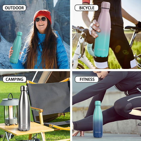 Two bottles per set with interchangeable lids for flexibility.