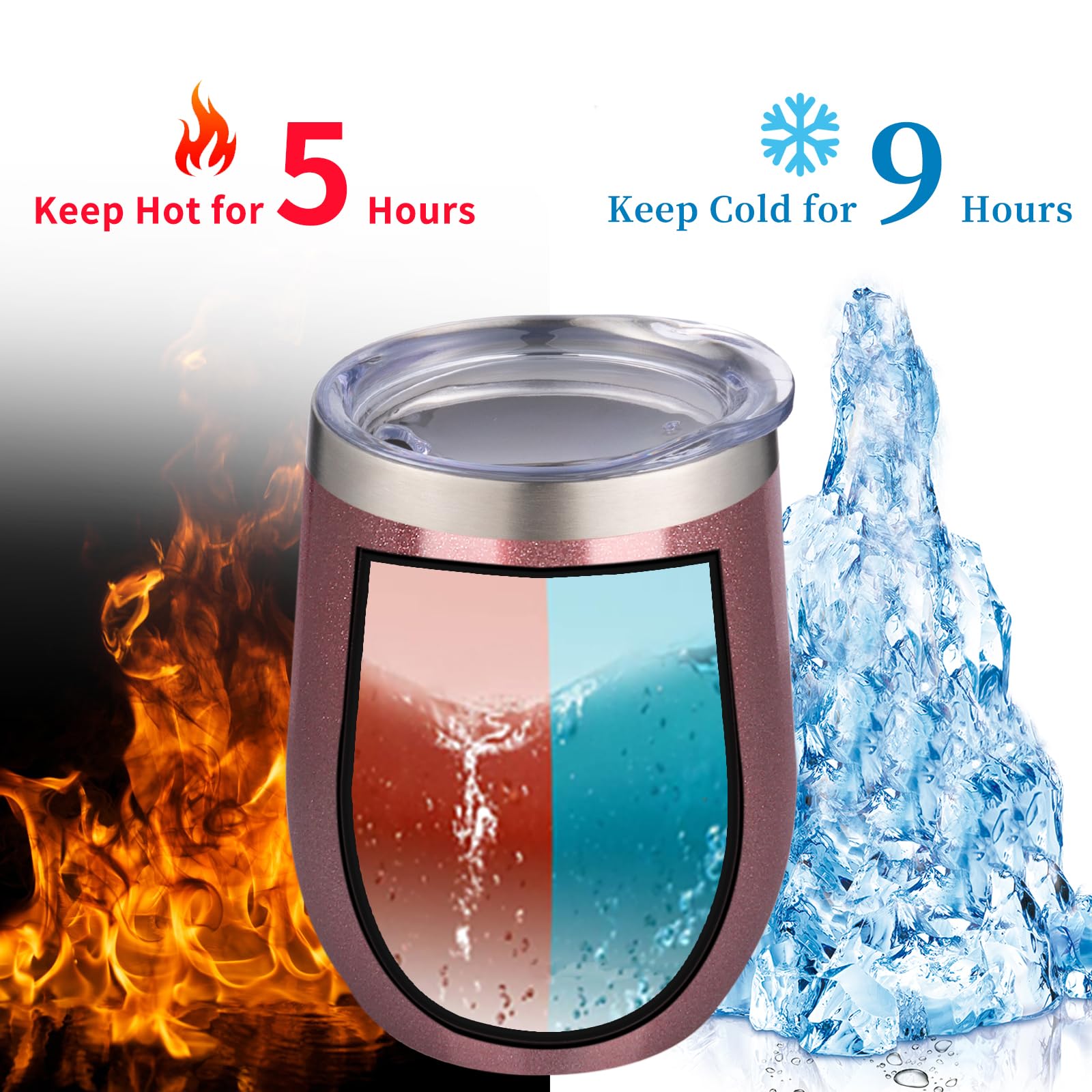 YEBTS Life tumbler with lid on, travel-friendly and spill-resistant