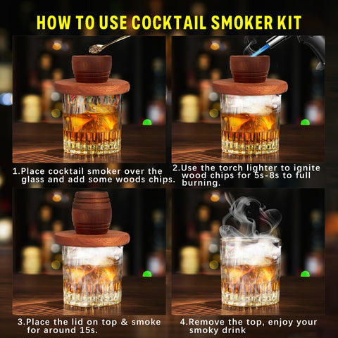 Yecuip Portable smoker kit for travel and camping lets you smoke drinks anywhere.