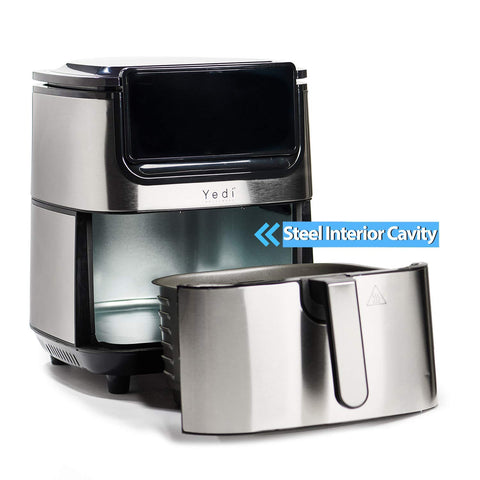 Yedi Evolution LCD display with dehydration mode simplifies presets and precise timing.