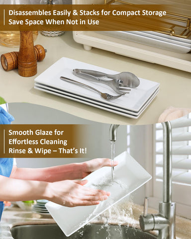Yedio dishwasher-safe porcelain trays simplify cleanup after entertaining guests.