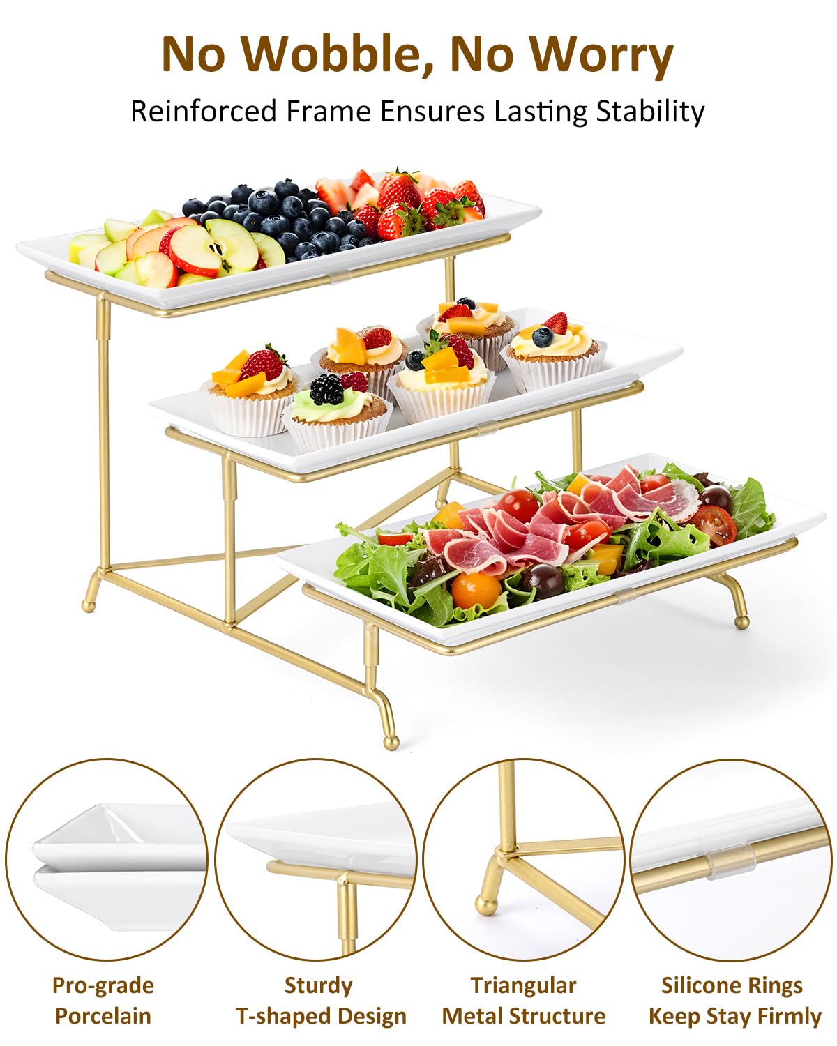 Yedio fruit and dessert display tray is ideal for parties, weddings, or family gatherings.