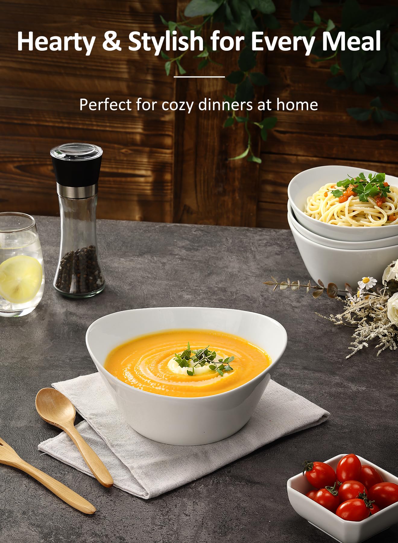 Yedio porcelain bowls are dishwasher safe for easy cleanup after meals.