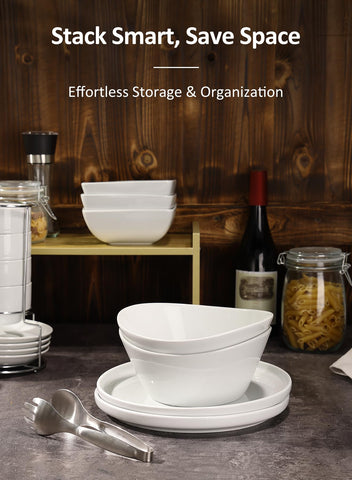 Yedio stackable bowls save cabinet space while keeping meals organized.