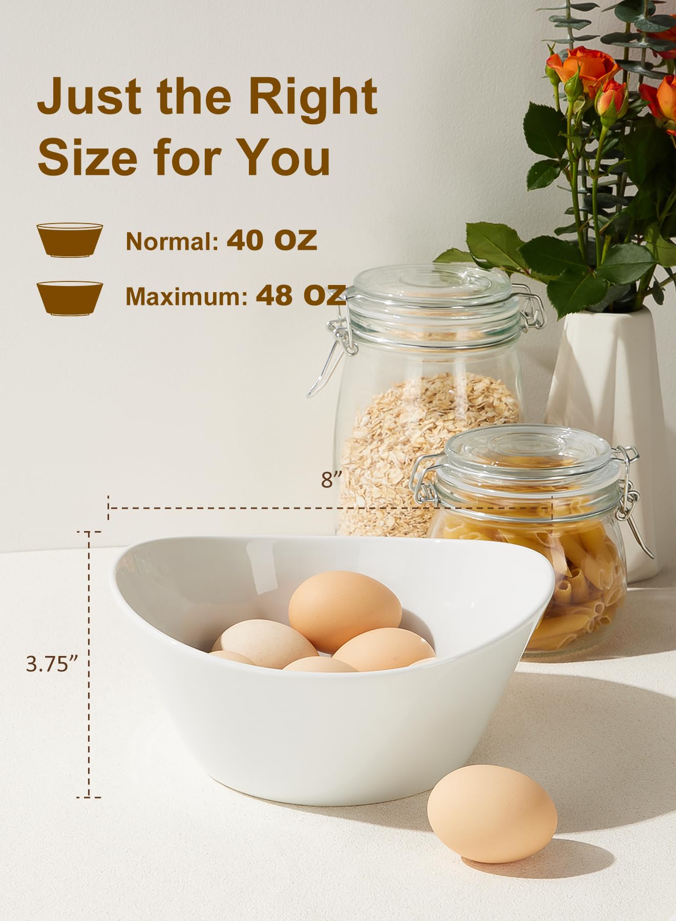 Yedio white ceramic bowls are sturdy and elegant for everyday dishes and entertaining.