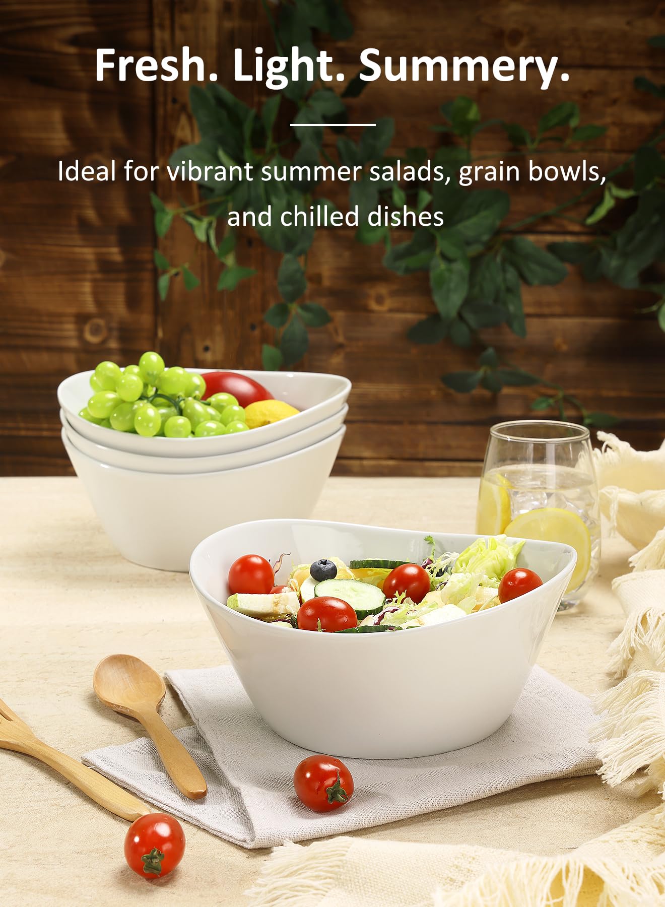 Yedio wide-opening design helps reduce spills and enhances presentation.