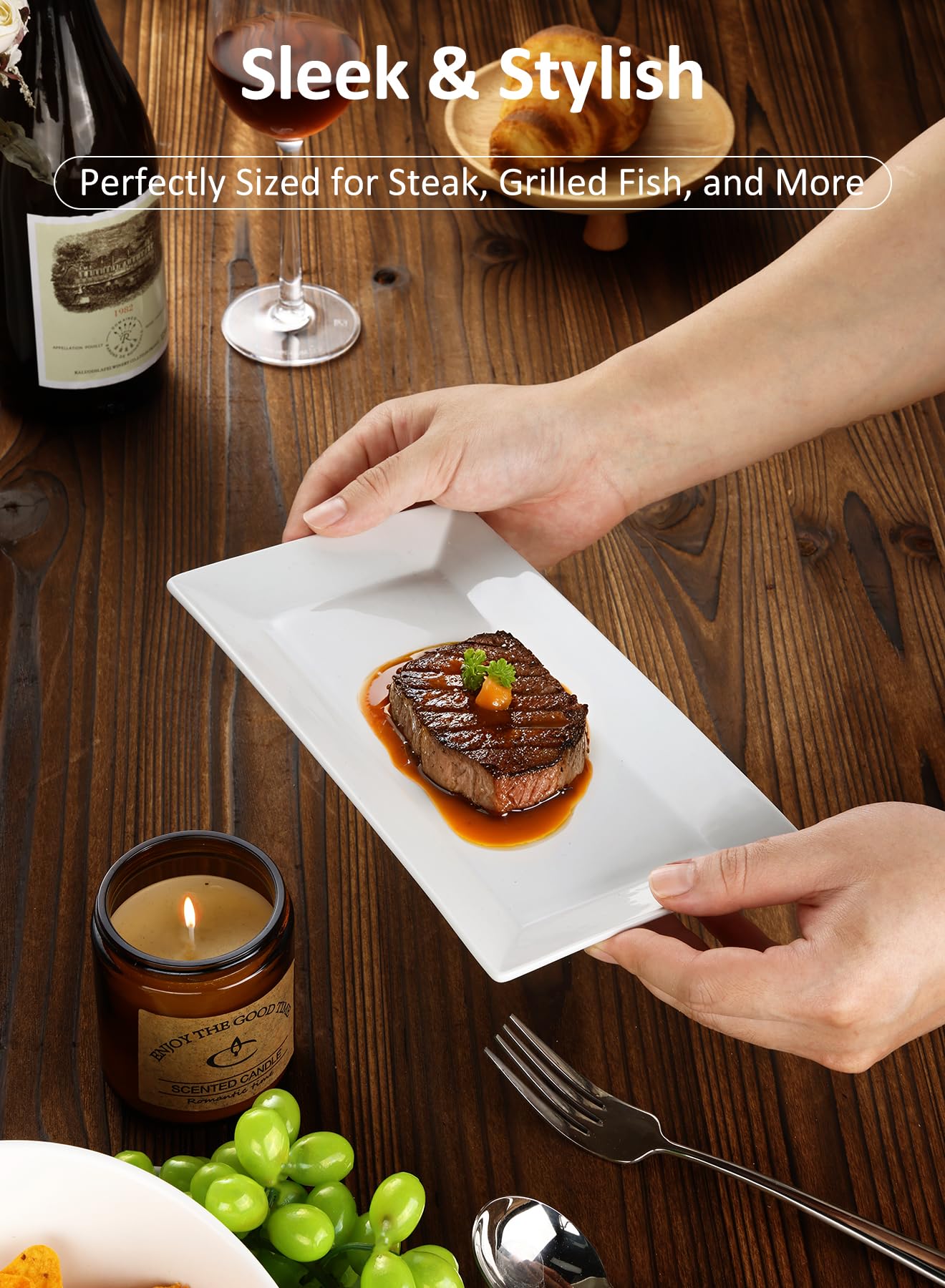 Yedio rectangular platter ideal for sliced meats and tapas.