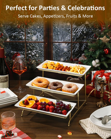 Yedio porcelain trays feature smooth finish and clean lines for elegant food display.
