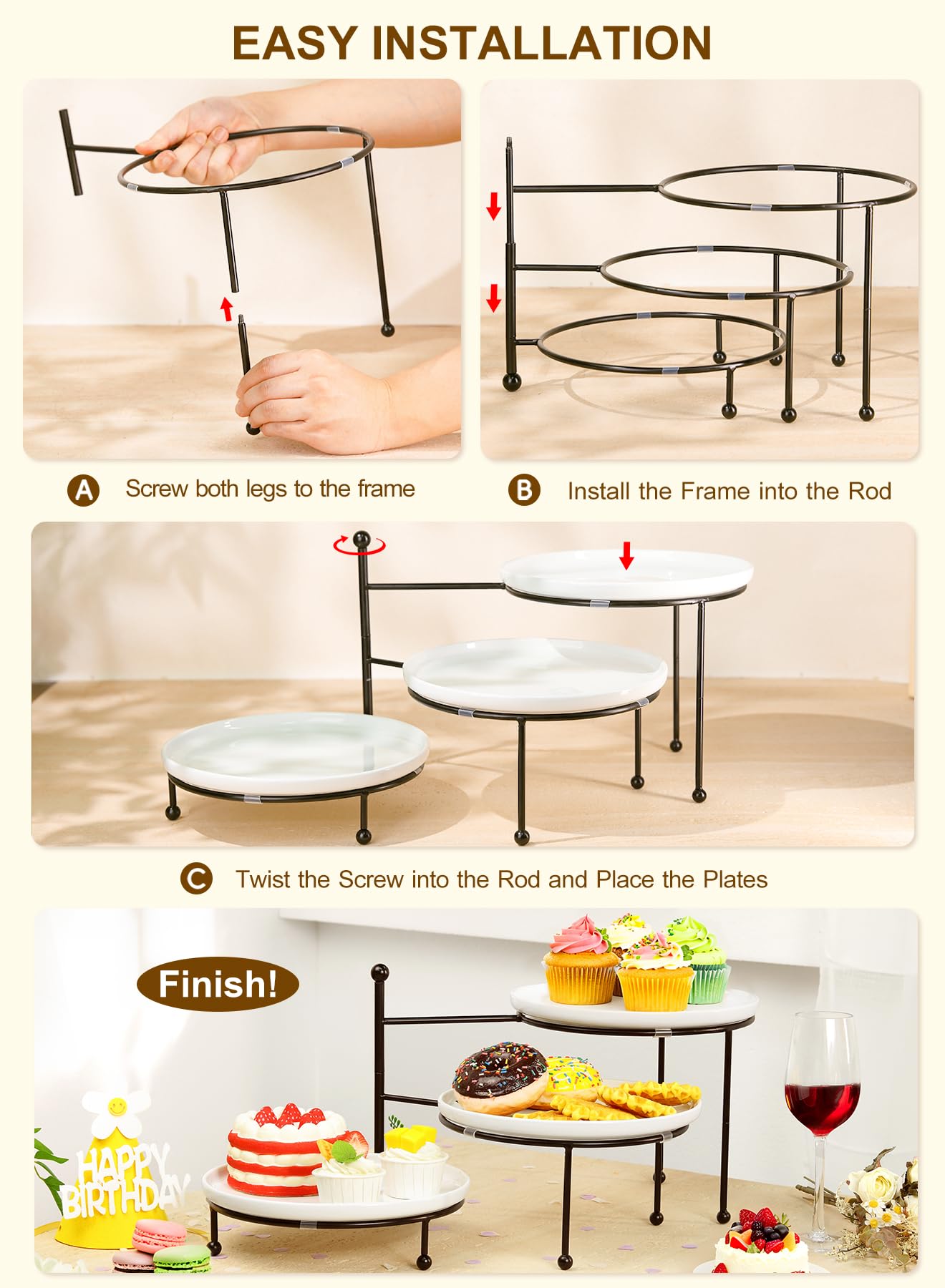 Yedio space-saving design stores easily after events and in compact kitchens.
