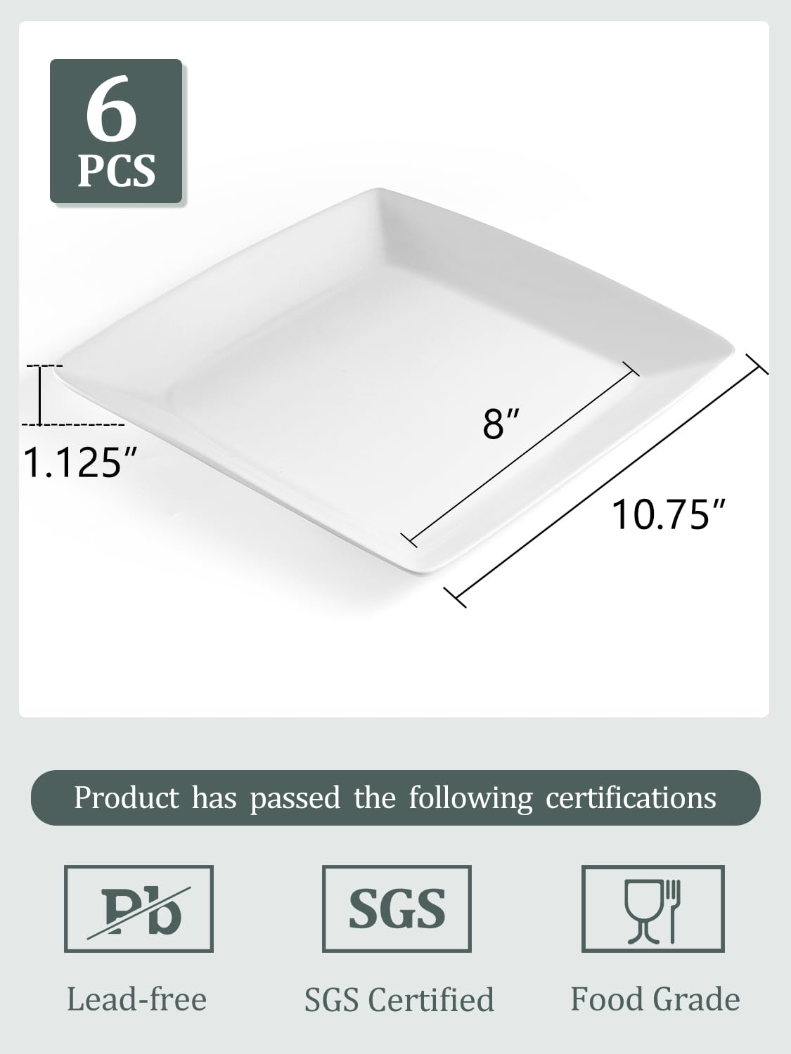 Yedio square plate highlights steak and pasta with clean lines and modern styling.