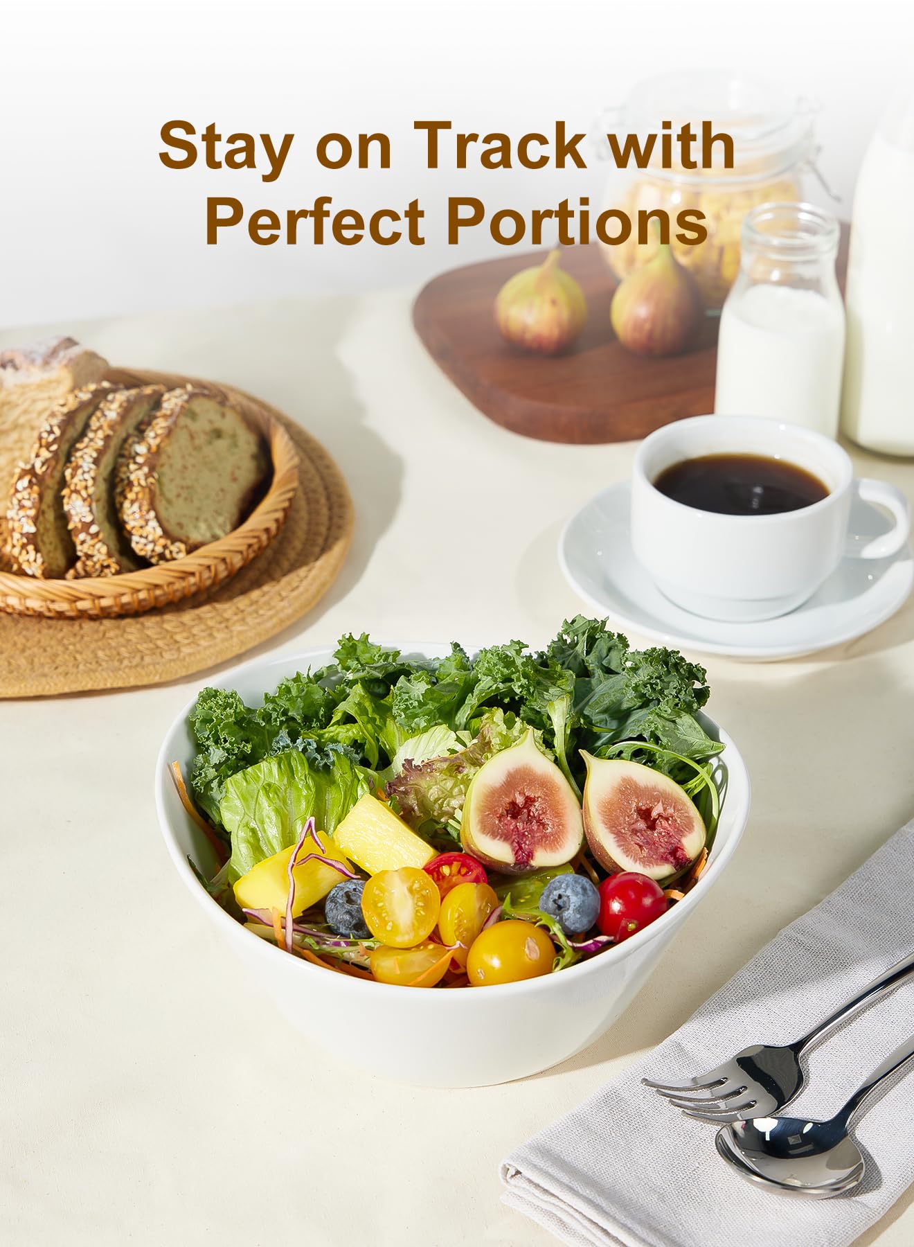 Yedio stackable bowls save kitchen space while keeping a clean, cohesive table display.