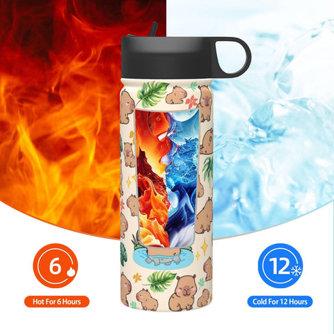 Yegonggong Capybara Gifts Tumbler cup-holder compatible for on-the-go hydration.