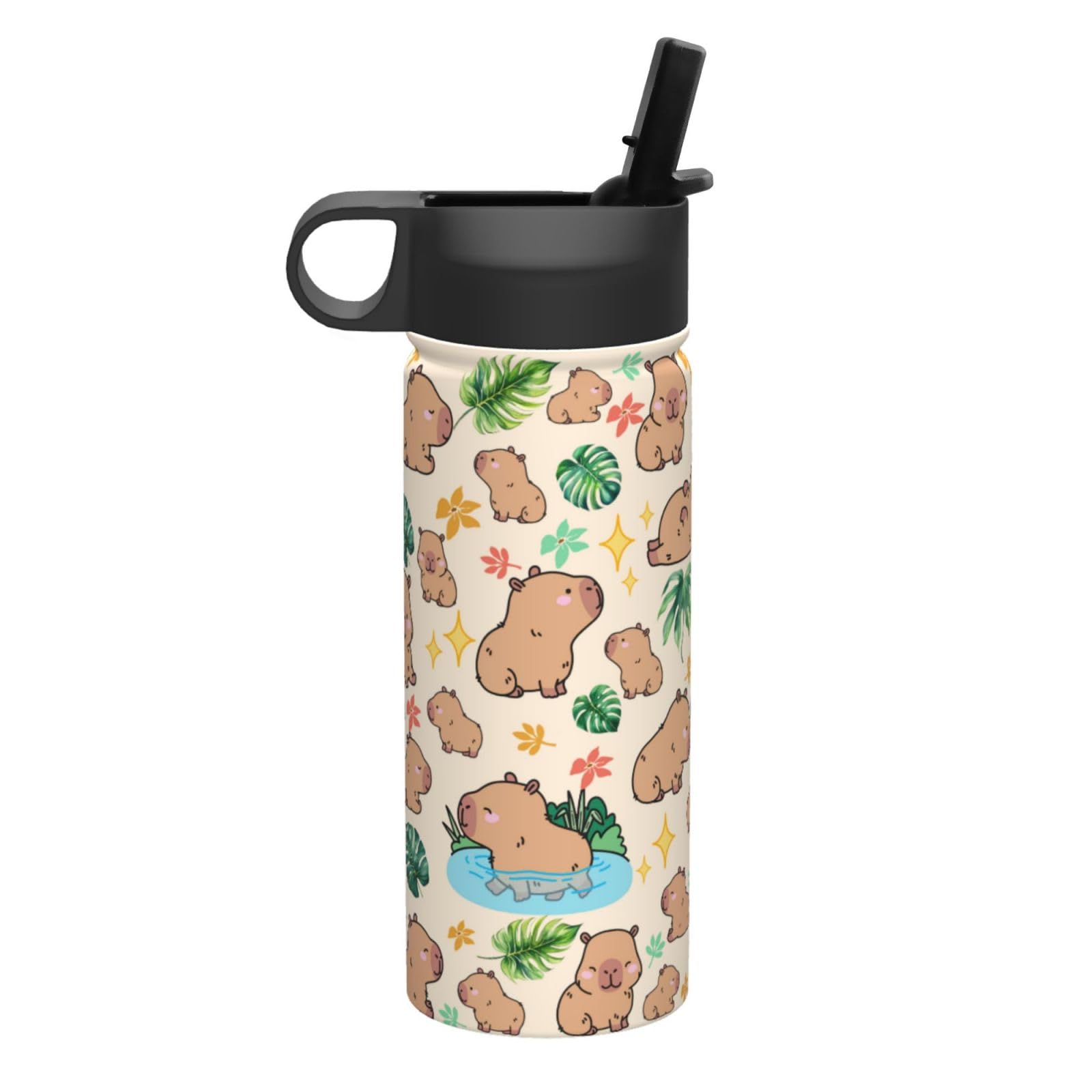 Yegonggong Capybara Gifts Tumbler leak-proof lid prevents spills during travel.