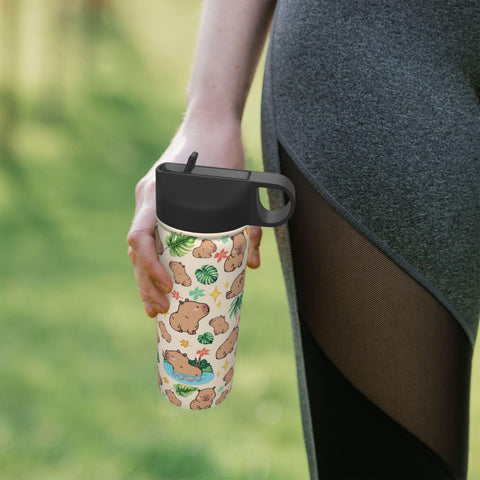 Yegonggong Capybara Gifts Tumbler lively pattern adds personality to your commute.