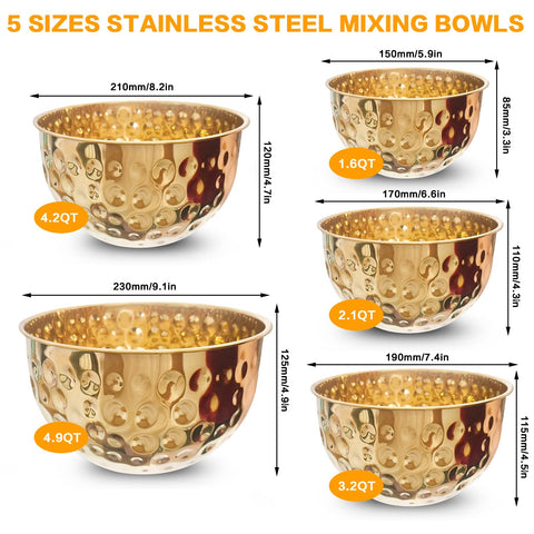 YEJZXY 1.6qt hammered bowl ideal for dressings and small batters.