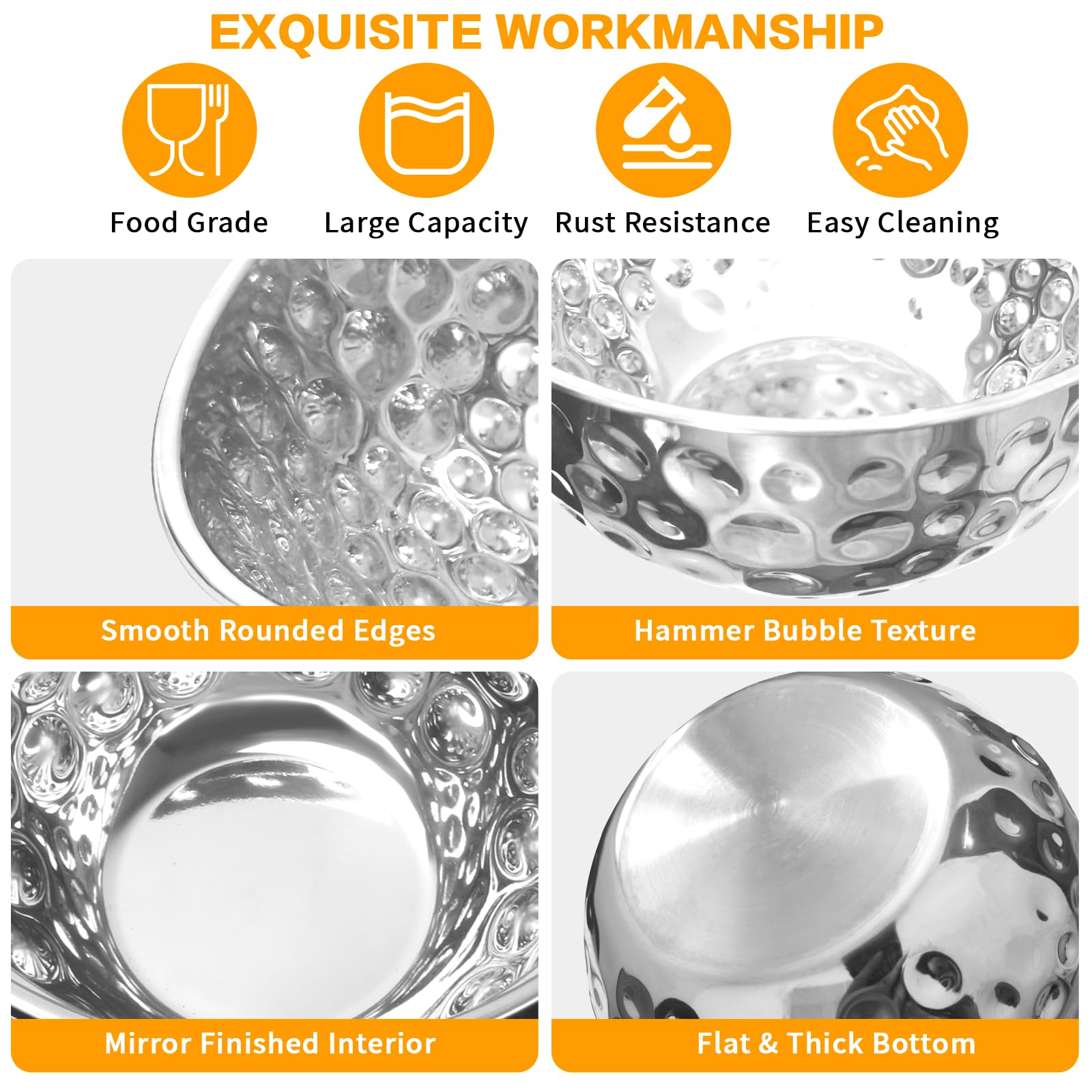 YEJZXY 4.2 qt bowl, mirror interior for clear ingredient visibility.