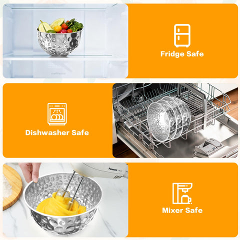 YEJZXY 4.9 qt bowl, dishwasher safe for quick cleanup.
