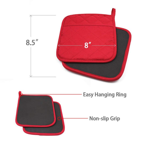 YEKOO oven pads back view highlighting neoprene underside for grip.