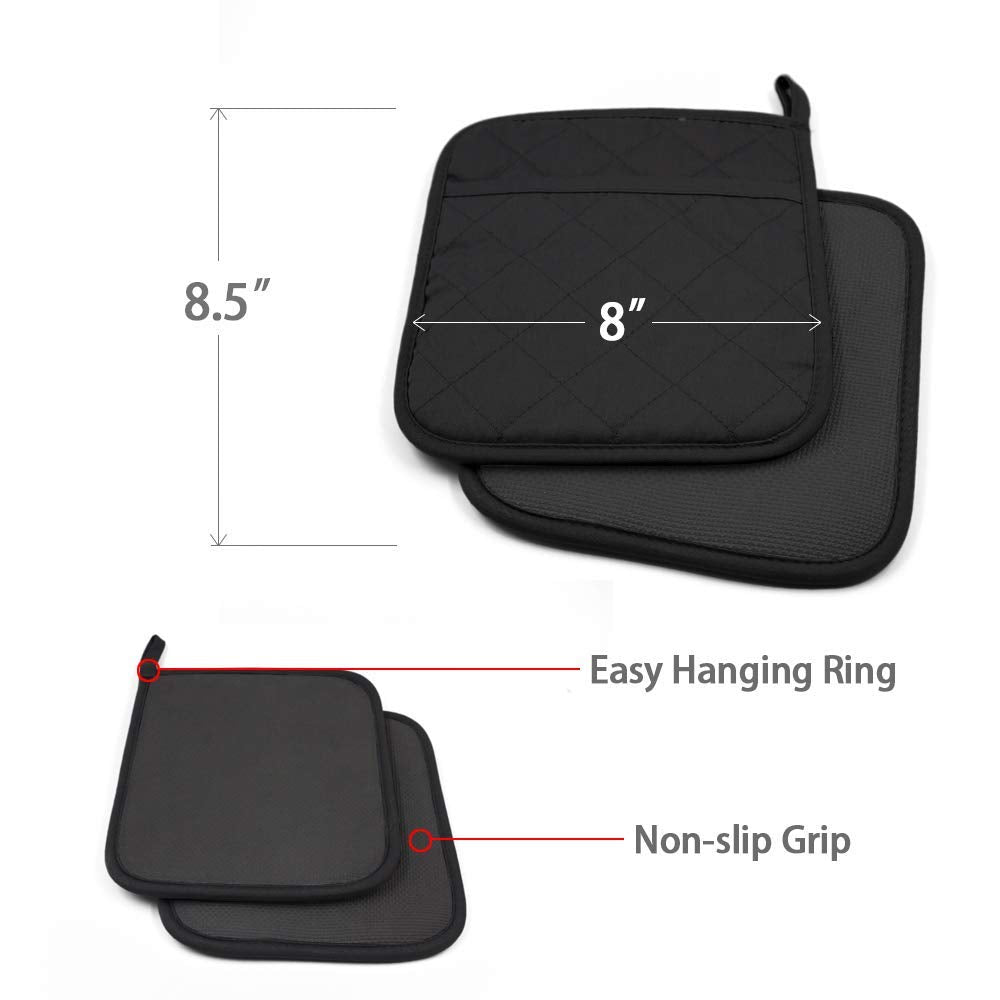 YEKOO neoprene-reverse grip provides flexible, comfortable handling of hot pots.