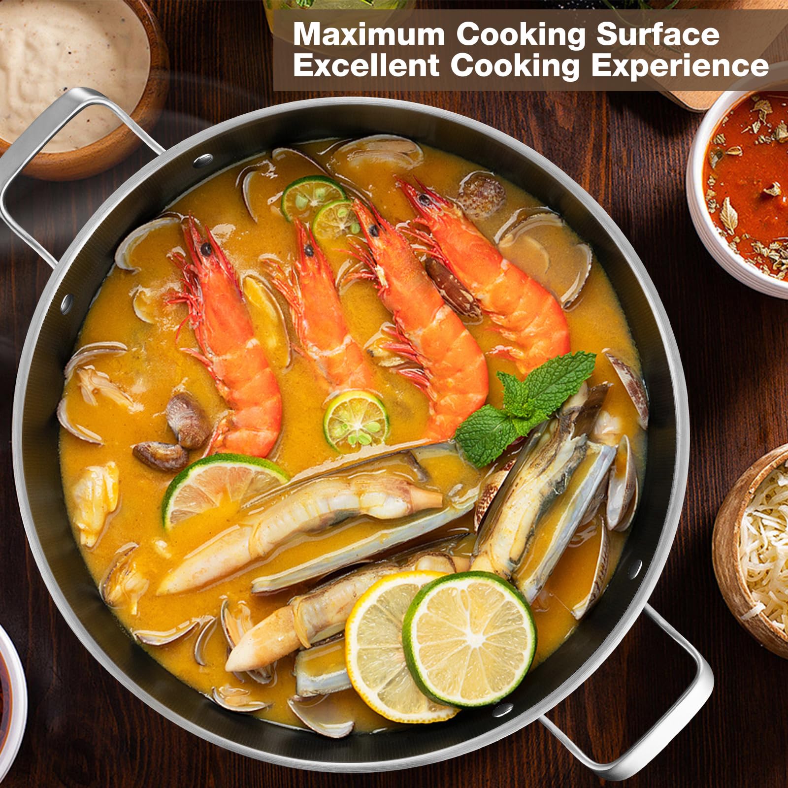Yeksum paella pan used outdoors for camping and parties