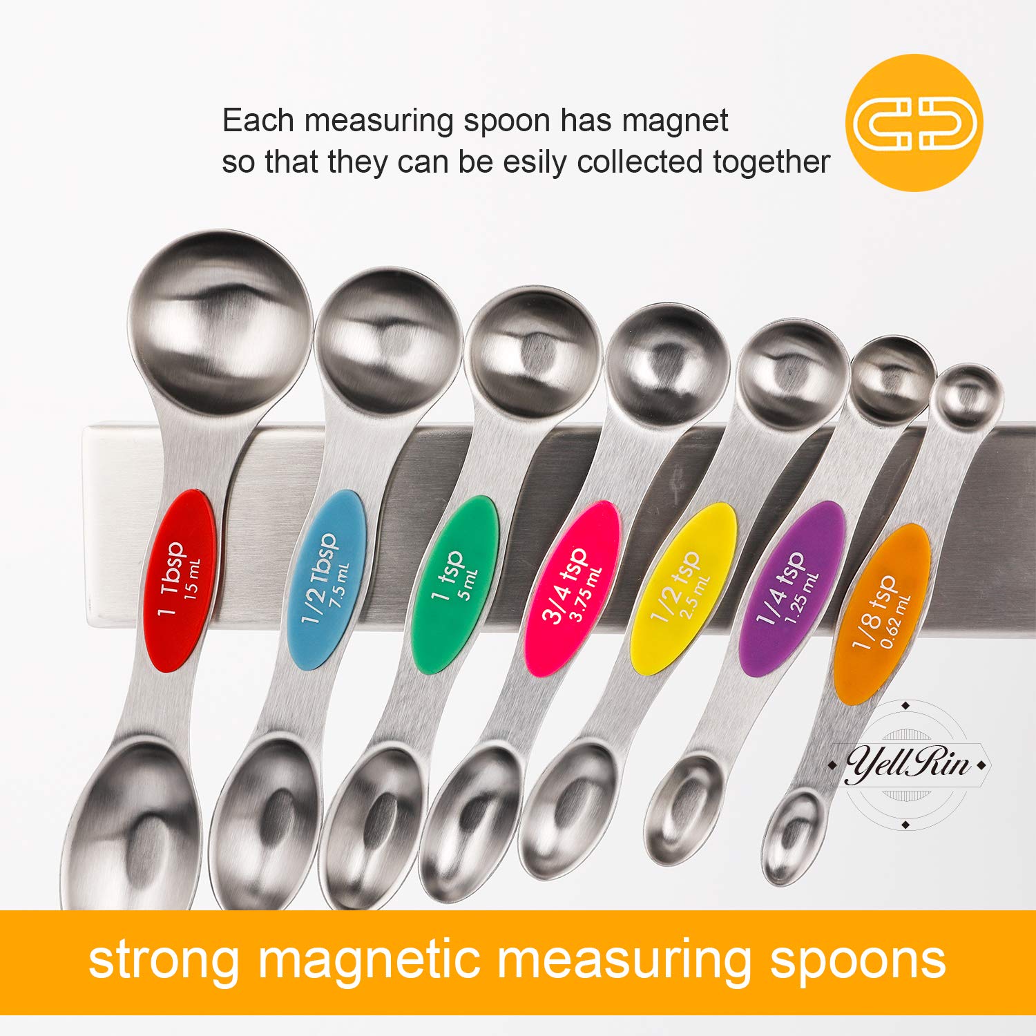 YellRin strong-magnetic-centers ensure easy stacking and quick access.