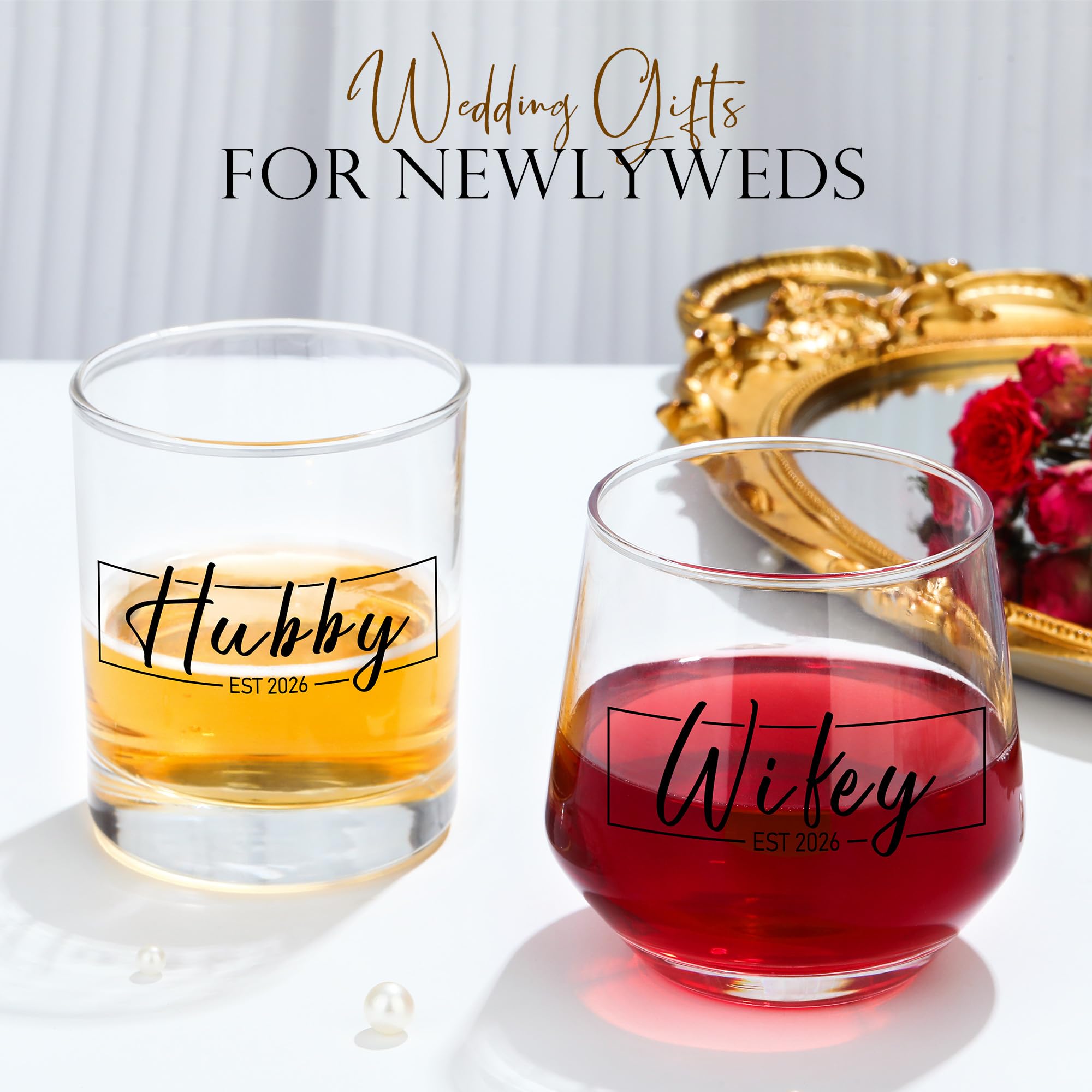 YENCHORN Wedding glass duo in a gift-ready box for celebrations