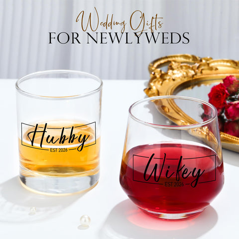 YENCHORN Wedding glass duo in a gift-ready box for celebrations