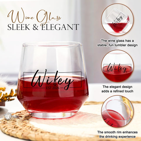YENCHORN Wifey wine glass close-up showing modern silhouette