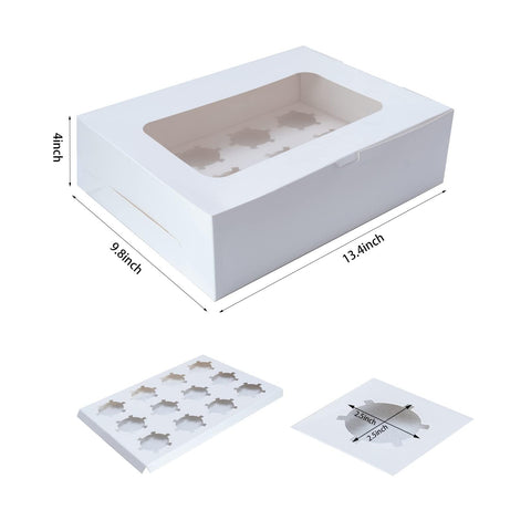 Yeplan white cupcake carriers with window for professional event presentation